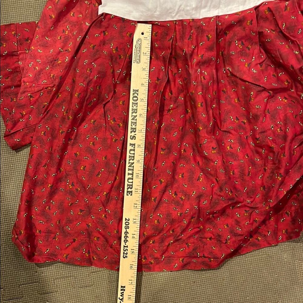 Red 17” Cotton King-Sized Bedskirt